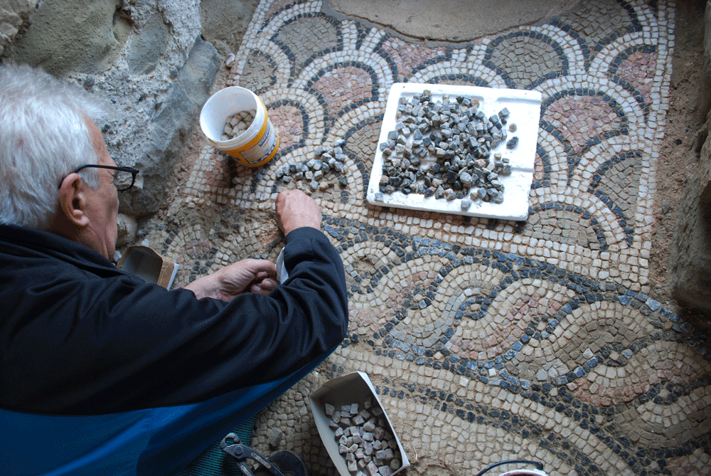 AFCP Stobi: Conservation of the mosaic in the Baptistry